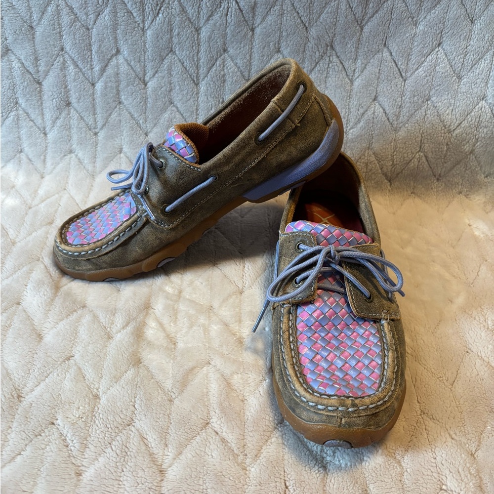 Twisted X Moccasins with Pink & Purple